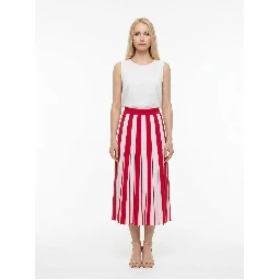 Bicolor Elastane Midi Skirt