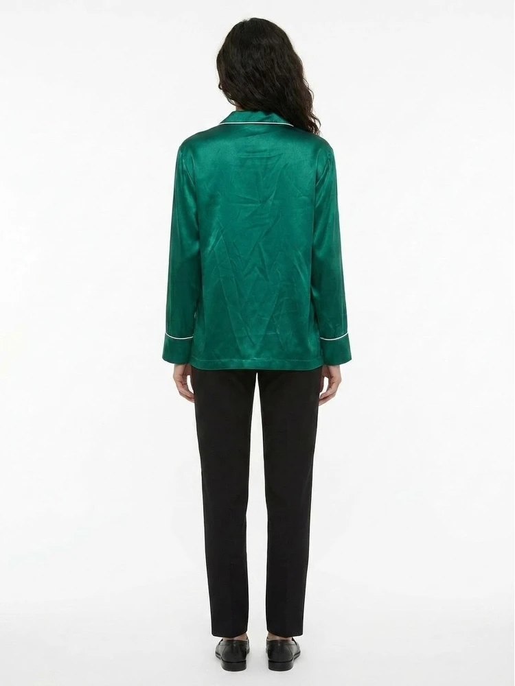 Green Silk Top Sleepwear alternative