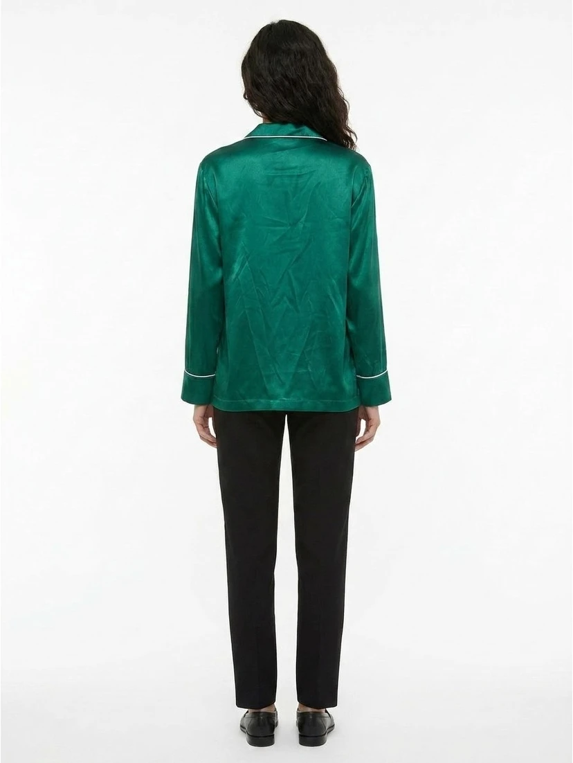 Green Silk Top Sleepwear