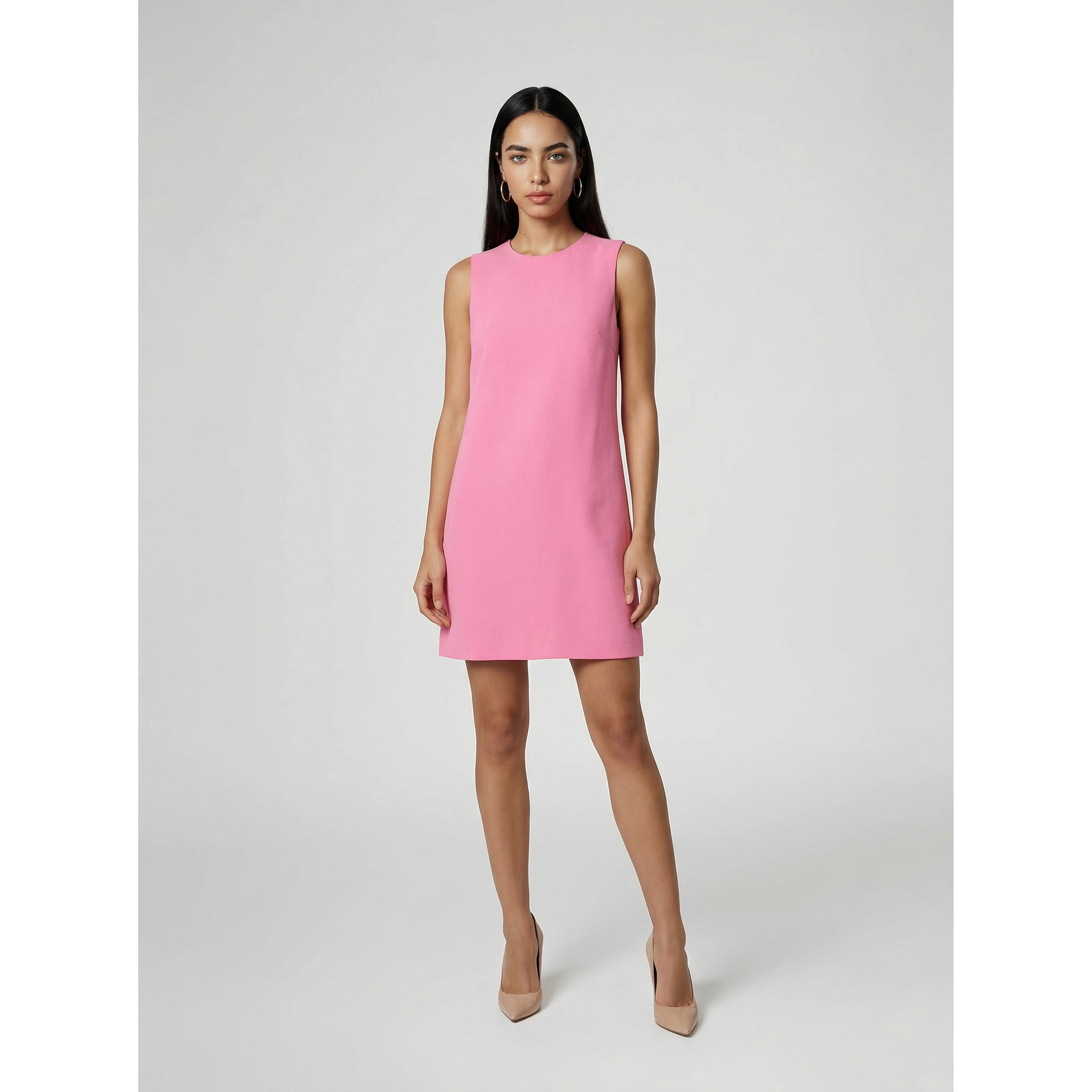 Pink Acetate Casual Dress