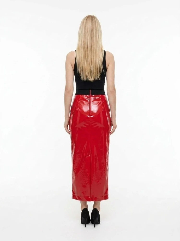 Red Elastane Long Skirt alternative