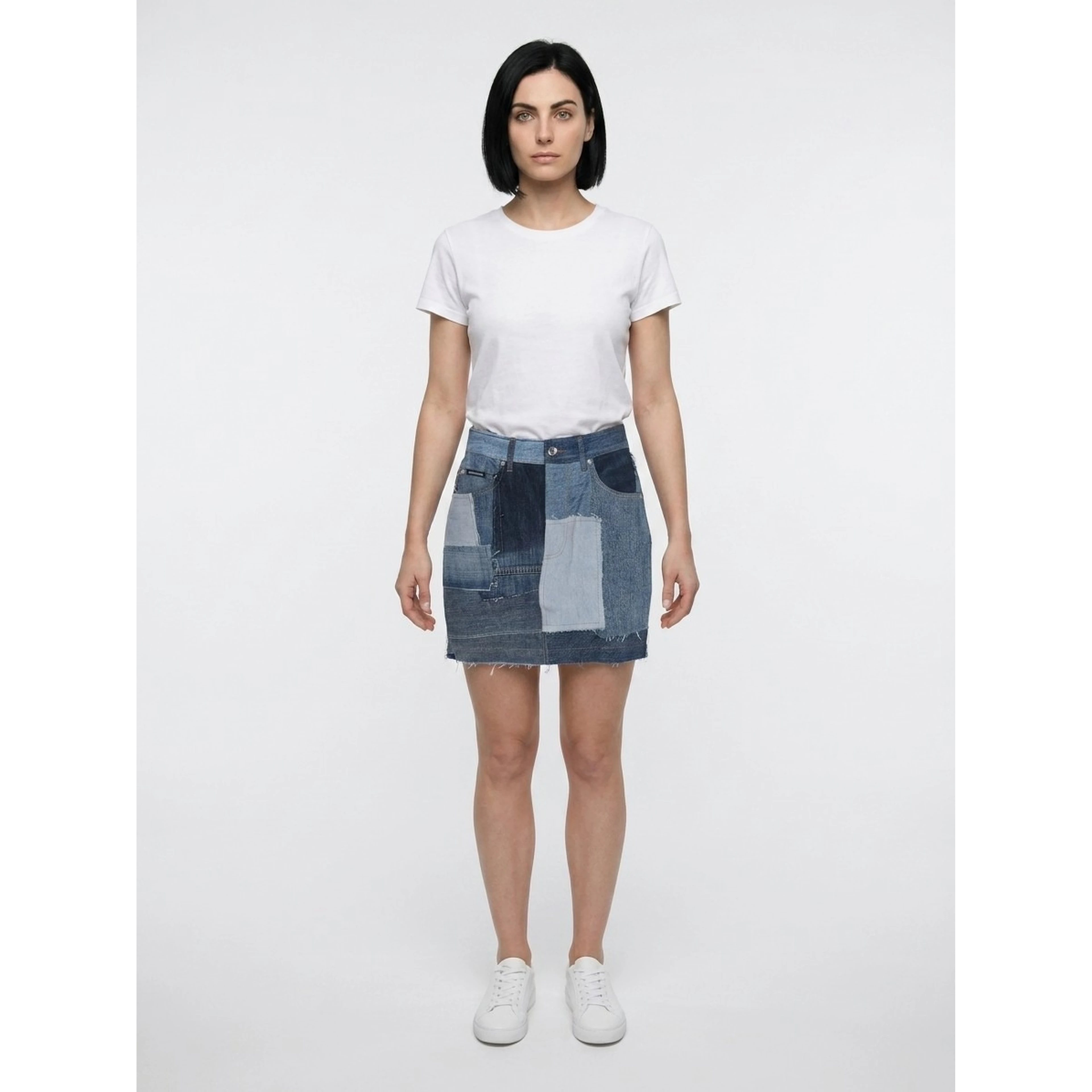 Multicolor Cotton Mini Skirt