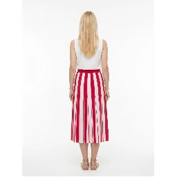Bicolor Elastane Midi Skirt