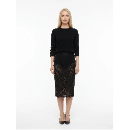 Black Polyamide Midi Skirt