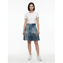 Multicolor Denim Skirt