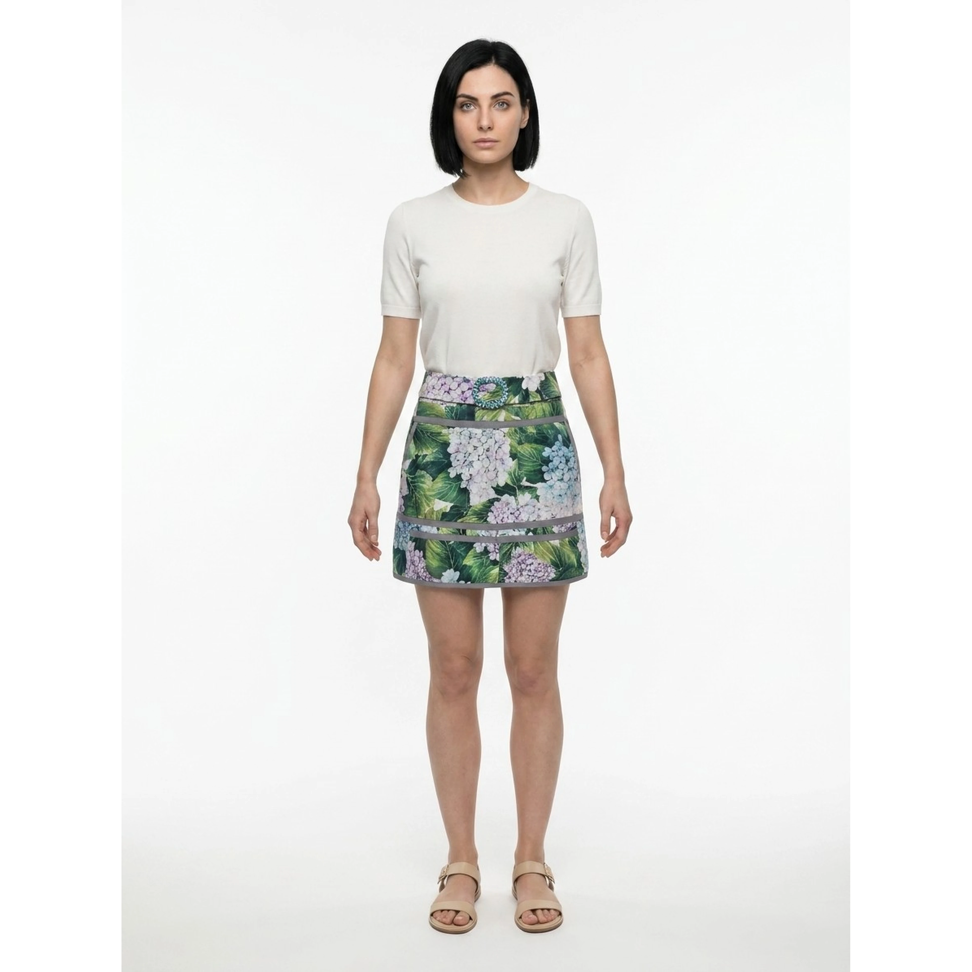 Multicolor Cotton Mini Skirt