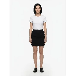 Black Elastane Mini Skirt