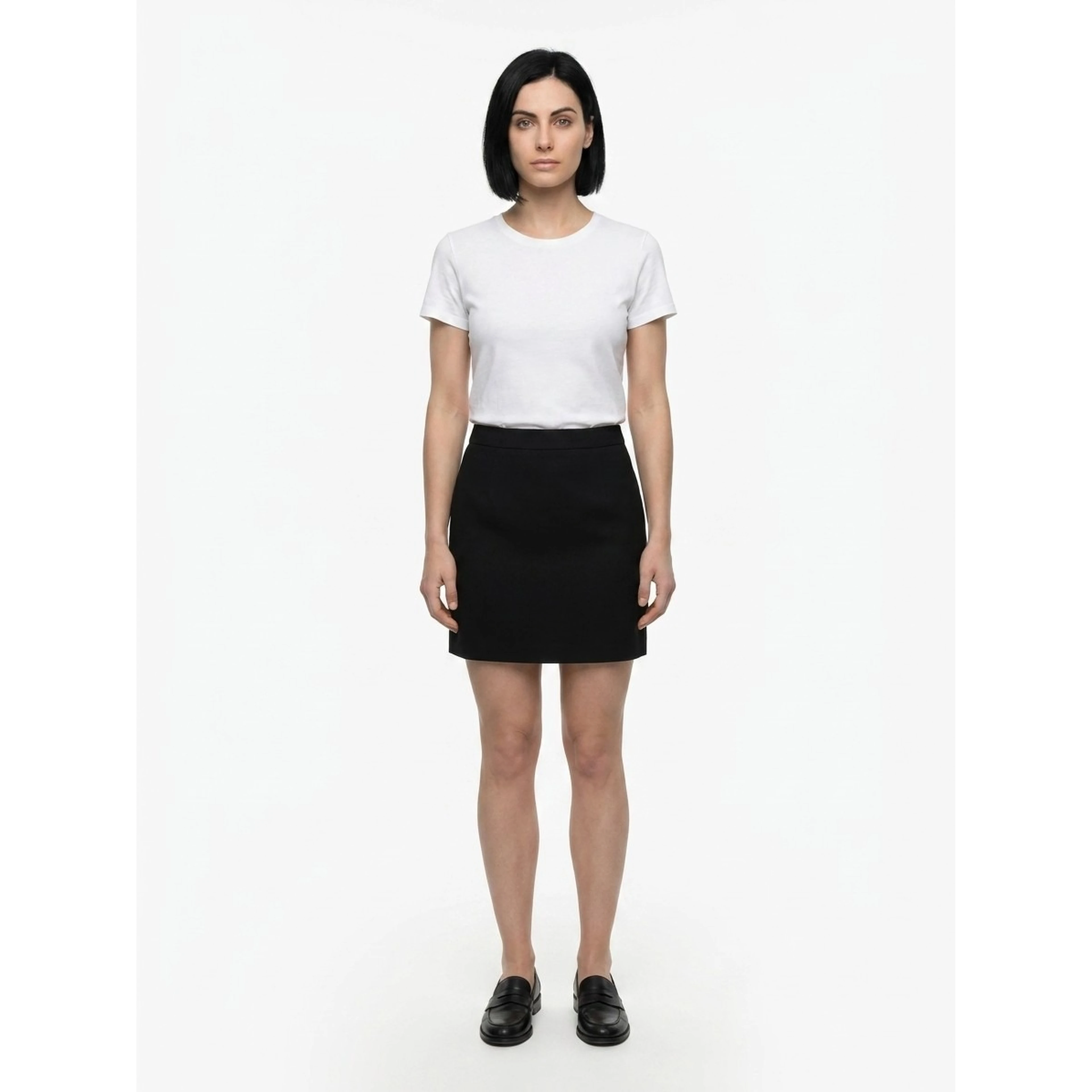 Black Elastane Mini Skirt