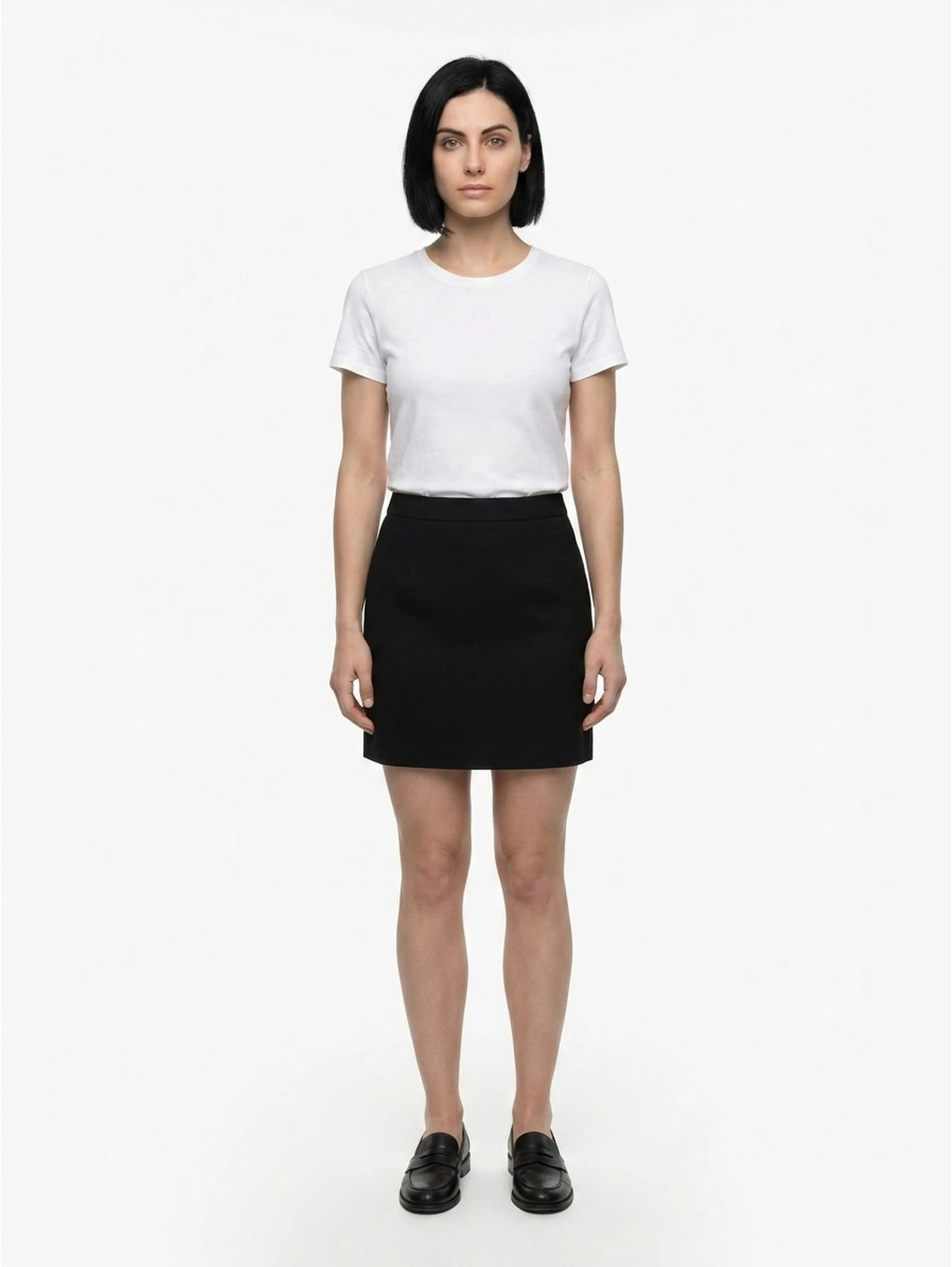 Black Elastane Mini Skirt