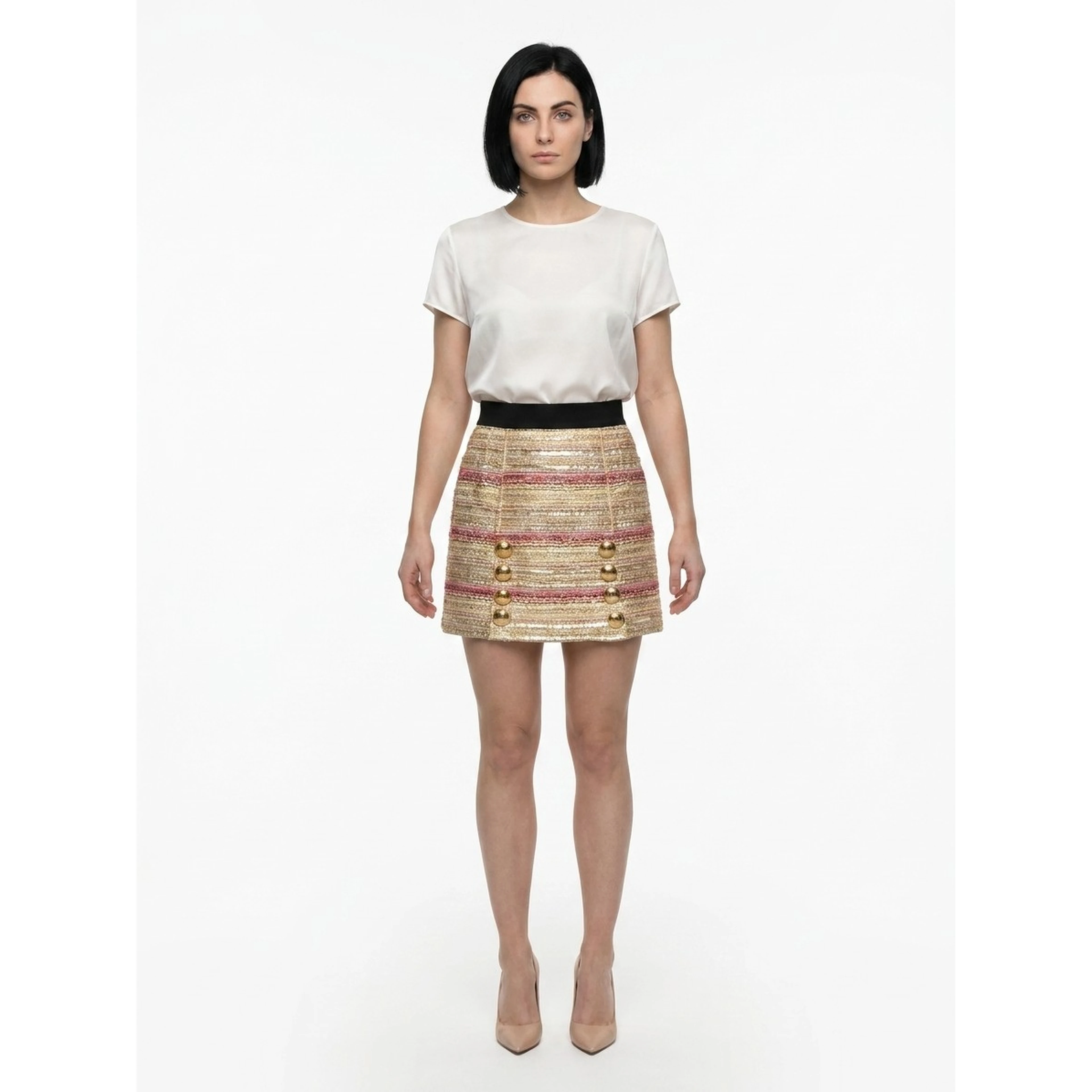 Multicolor Acetate Mini Skirt