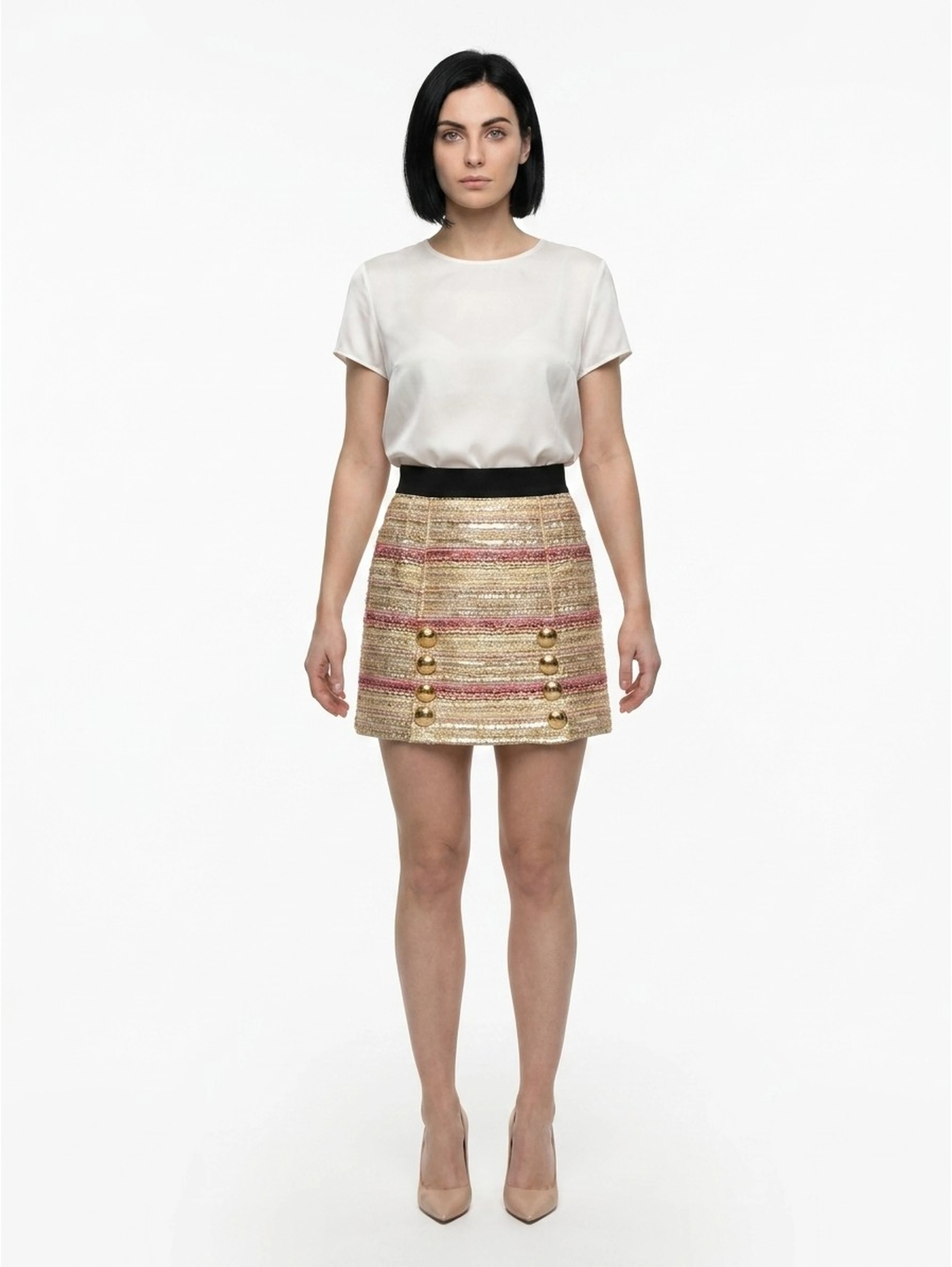 Multicolor Acetate Mini Skirt