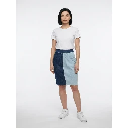 Multicolor Denim Skirt