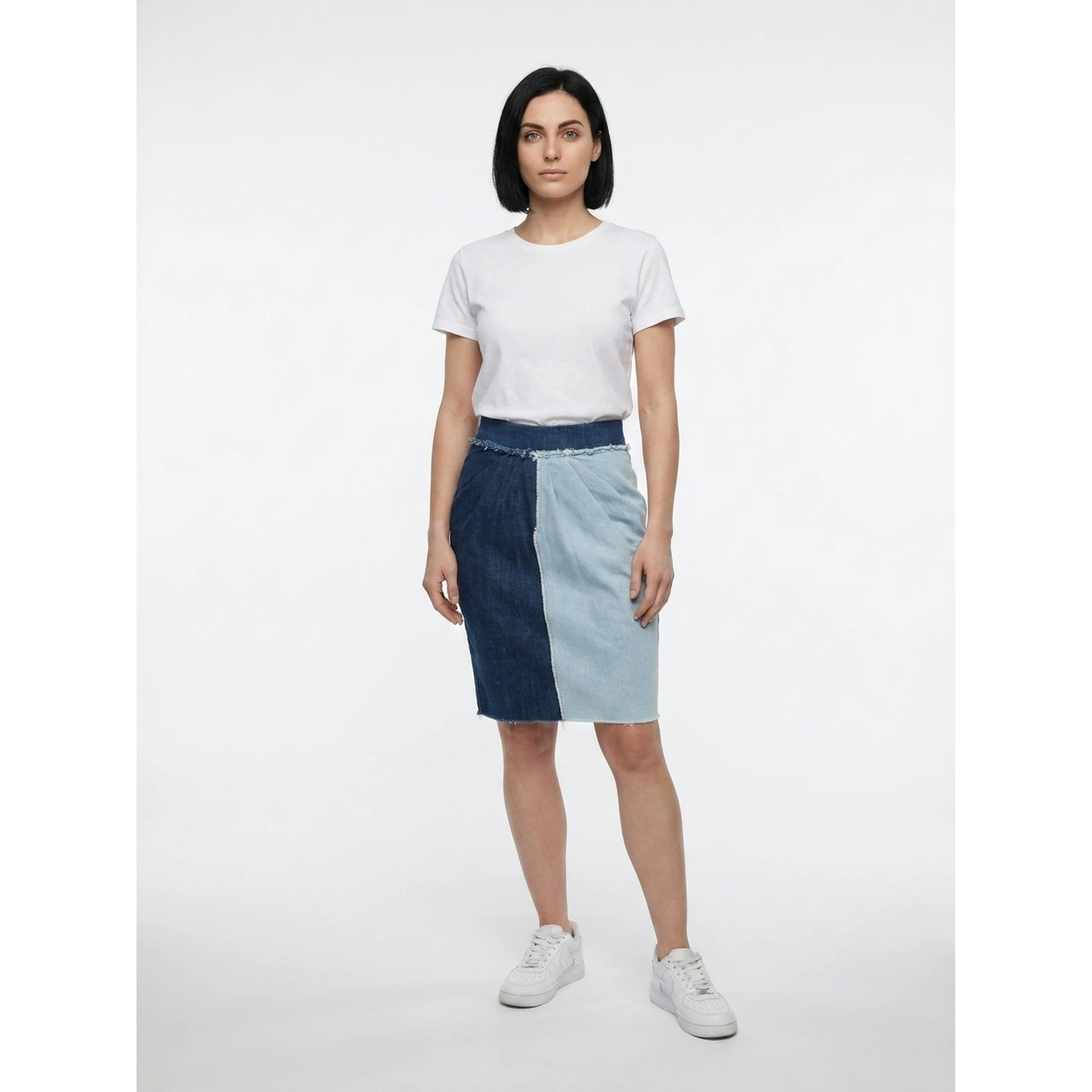 Multicolor Denim Skirt