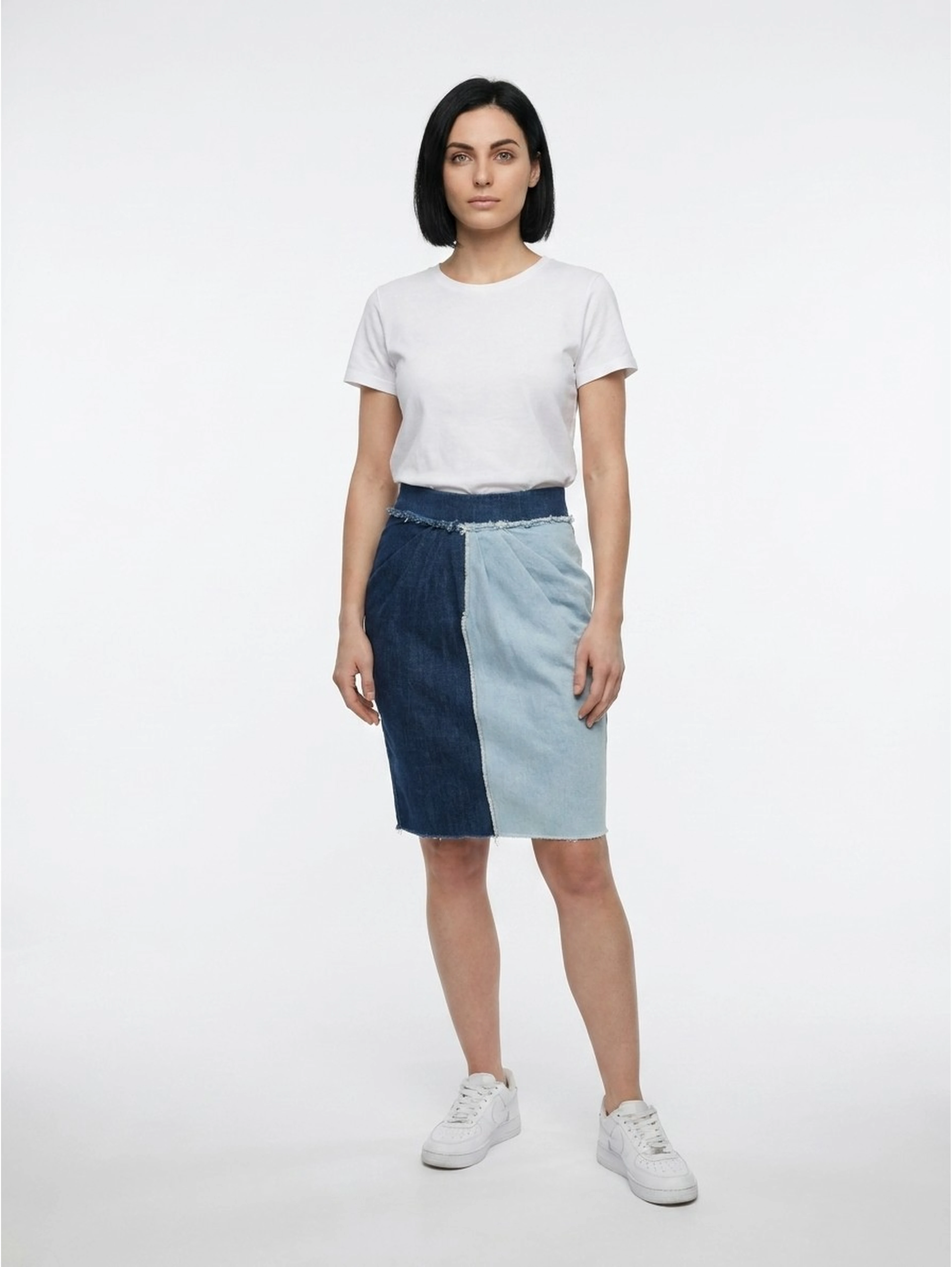 Multicolor Denim Skirt
