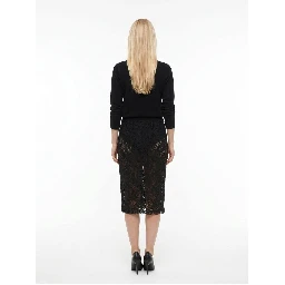 Black Polyamide Midi Skirt