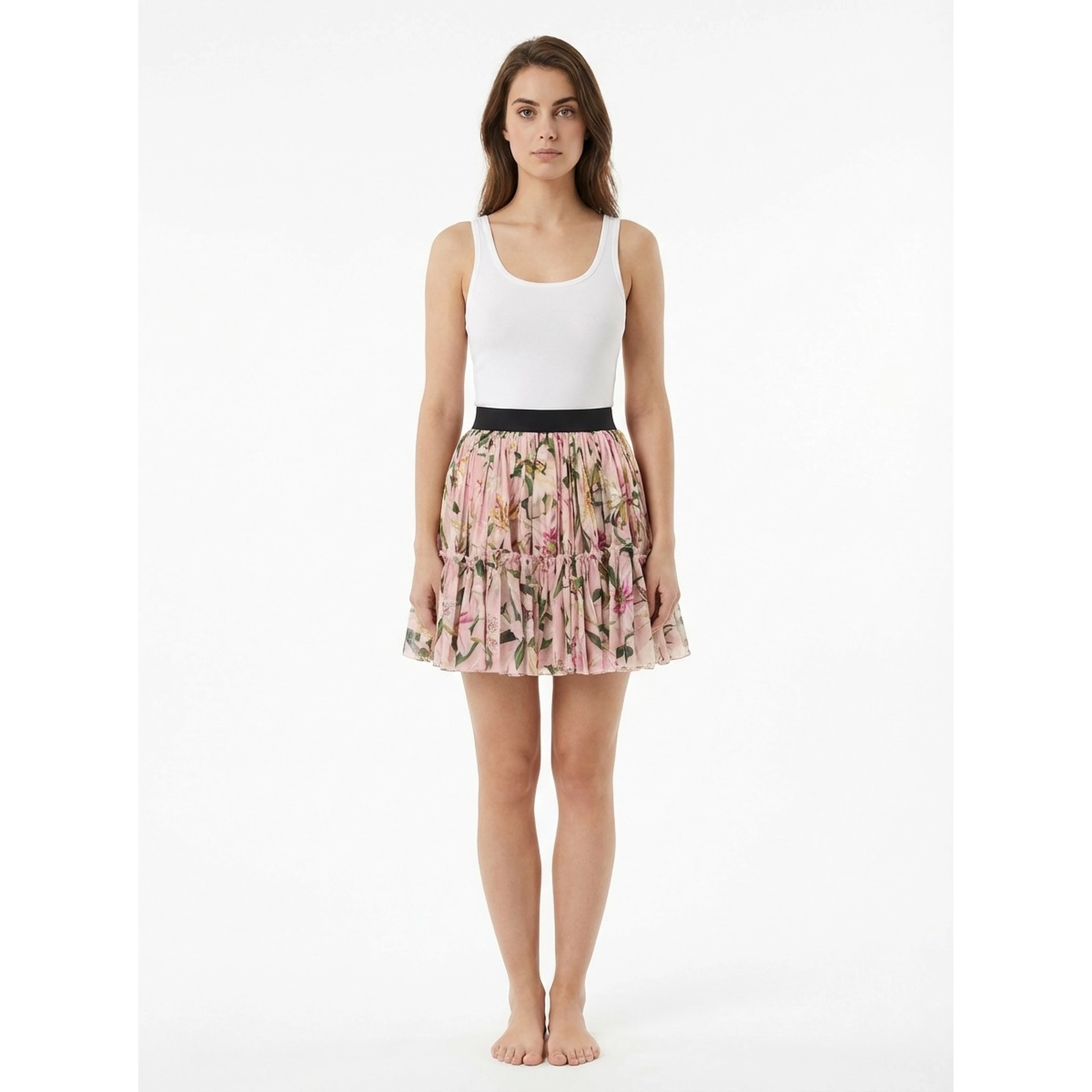 Multicolor Silk Mini Skirt