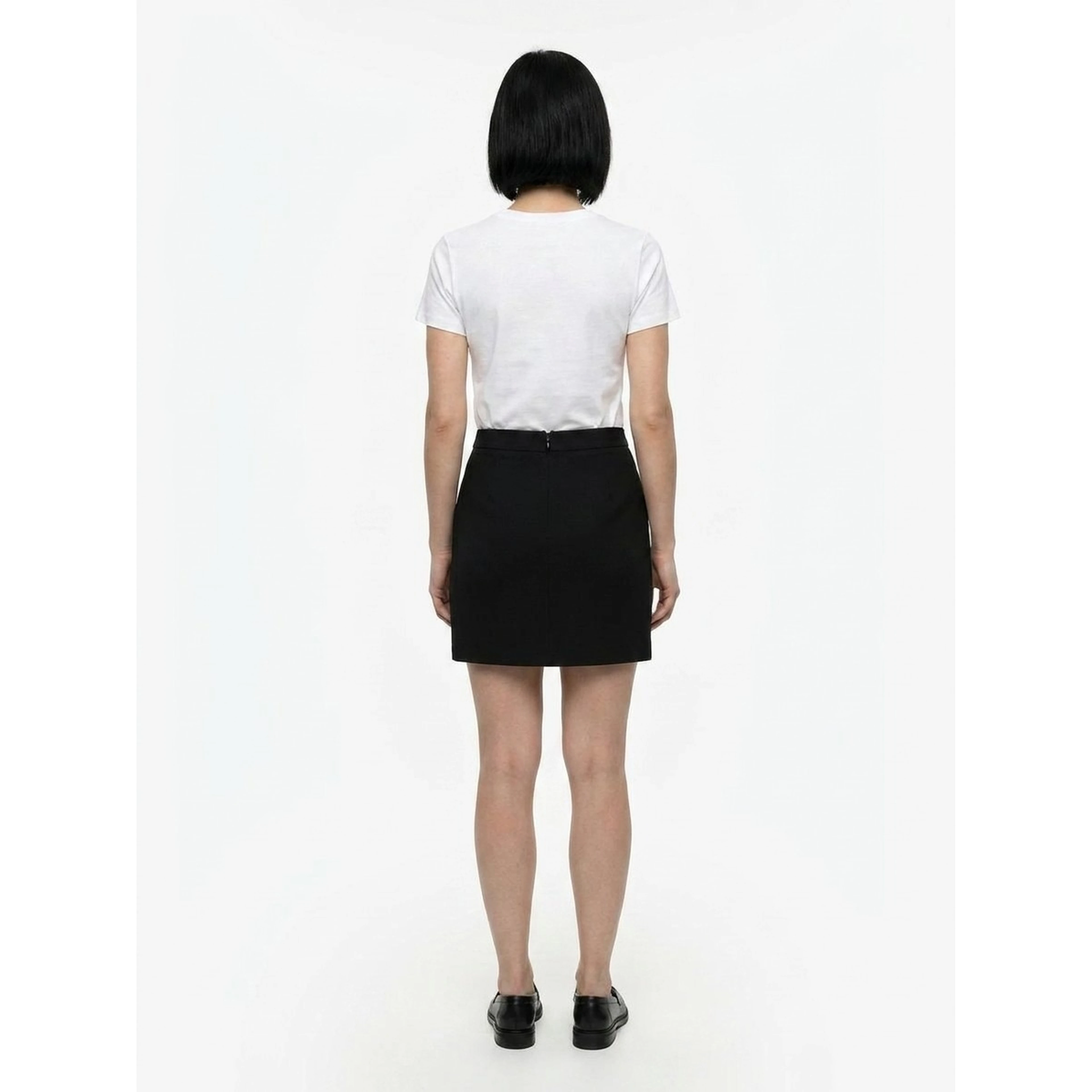 Black Elastane Mini Skirt
