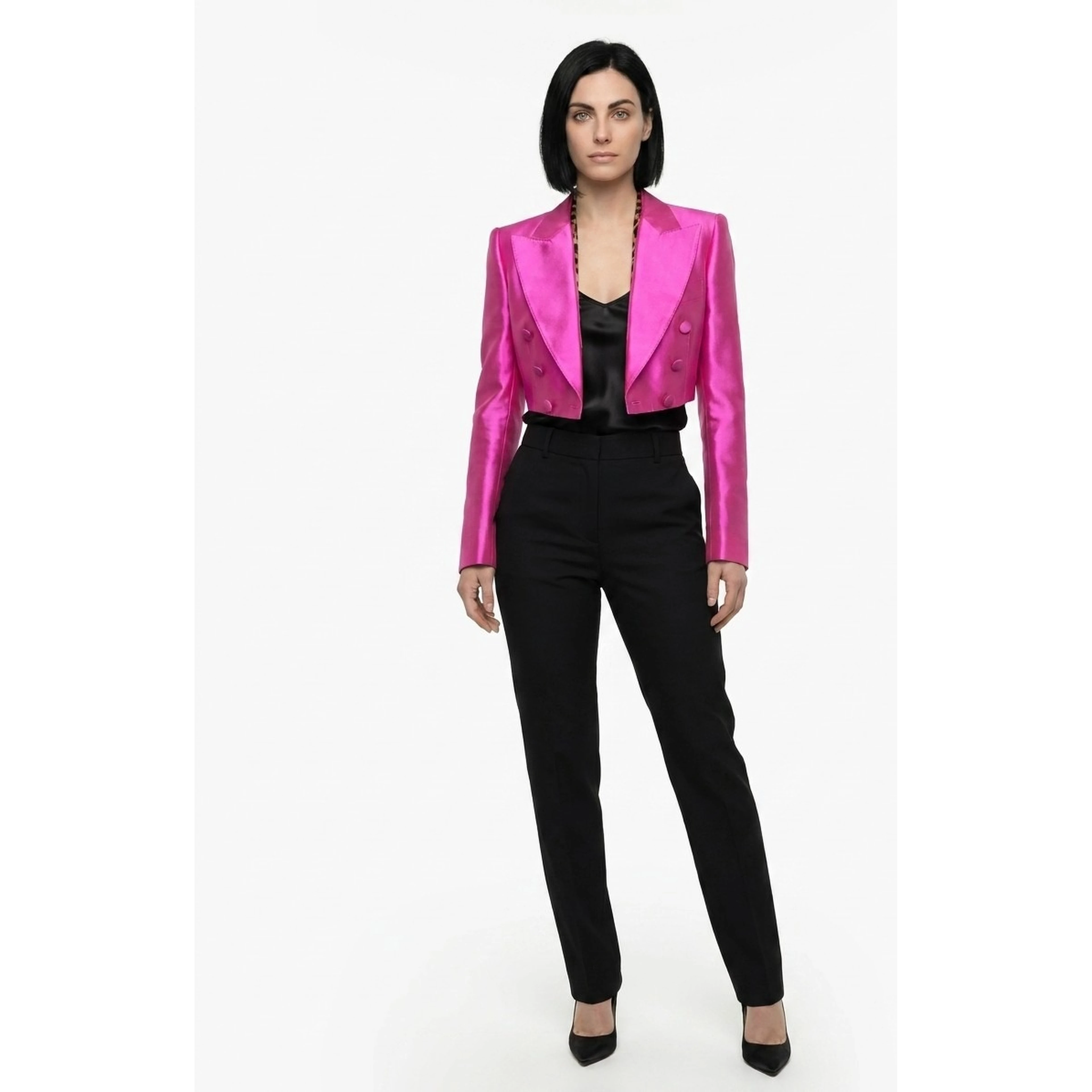 Fuchsia Silk Blazer