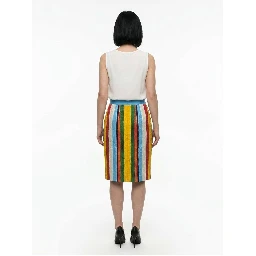 Multicolor Cotton Midi Skirt