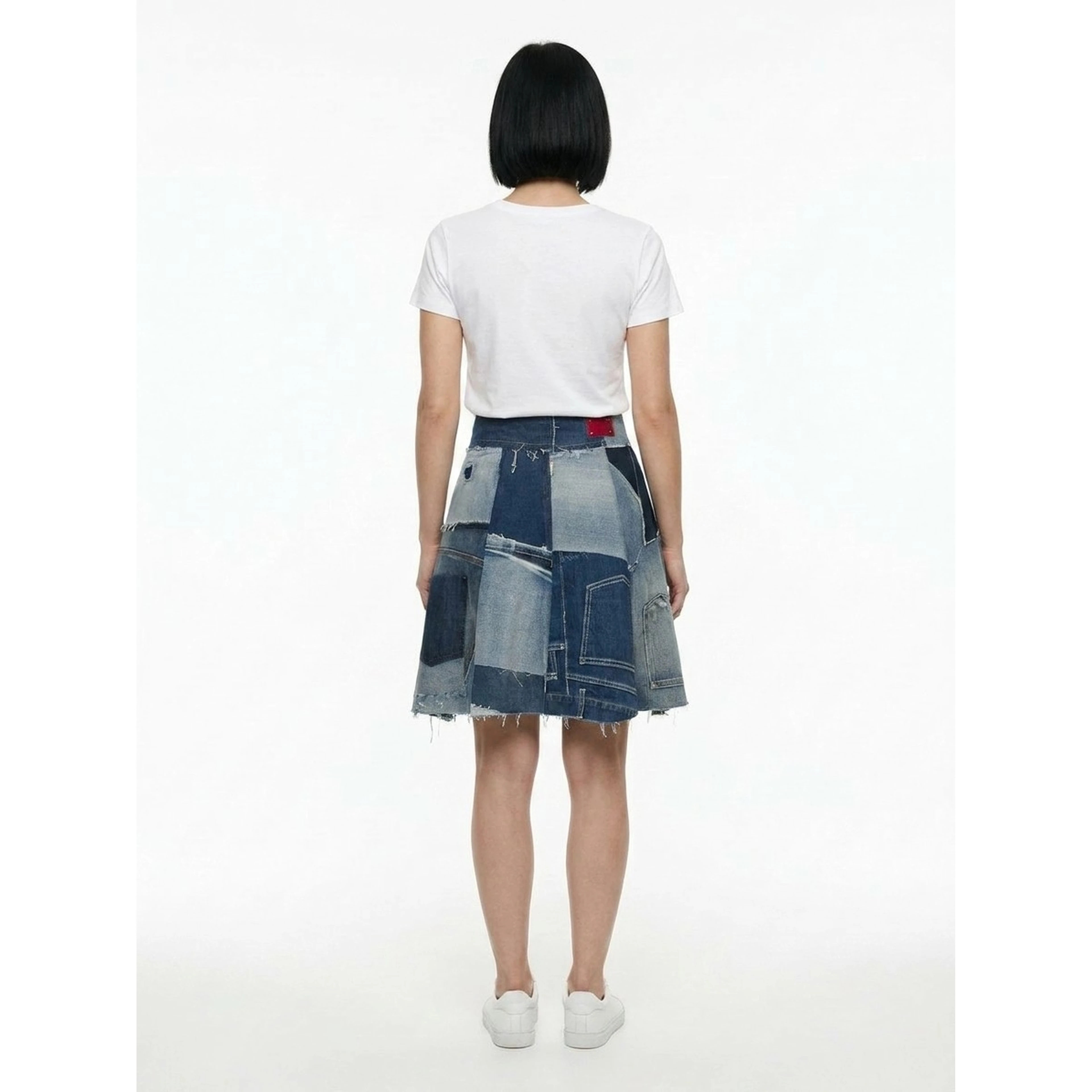 Multicolor Denim Skirt
