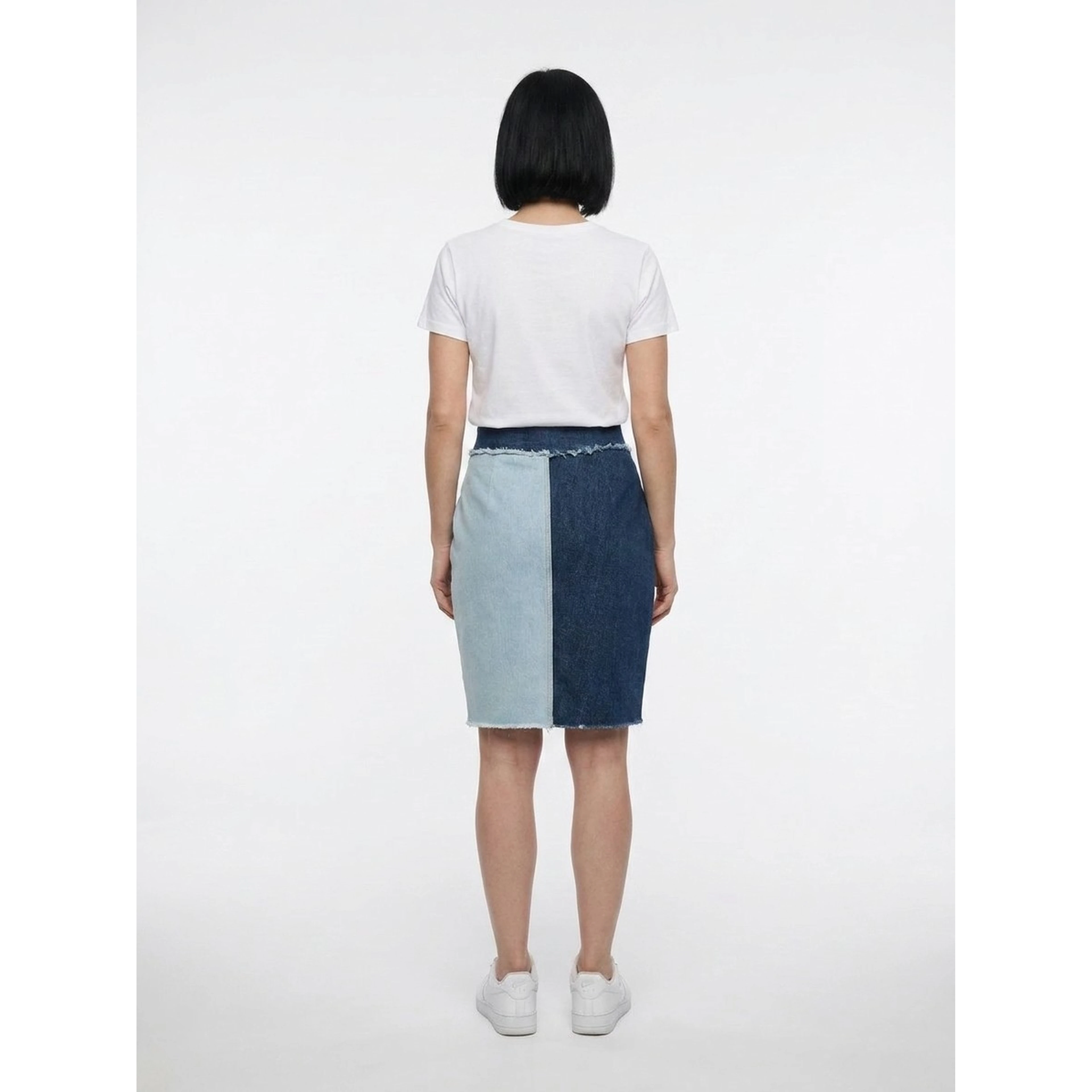 Multicolor Denim Skirt