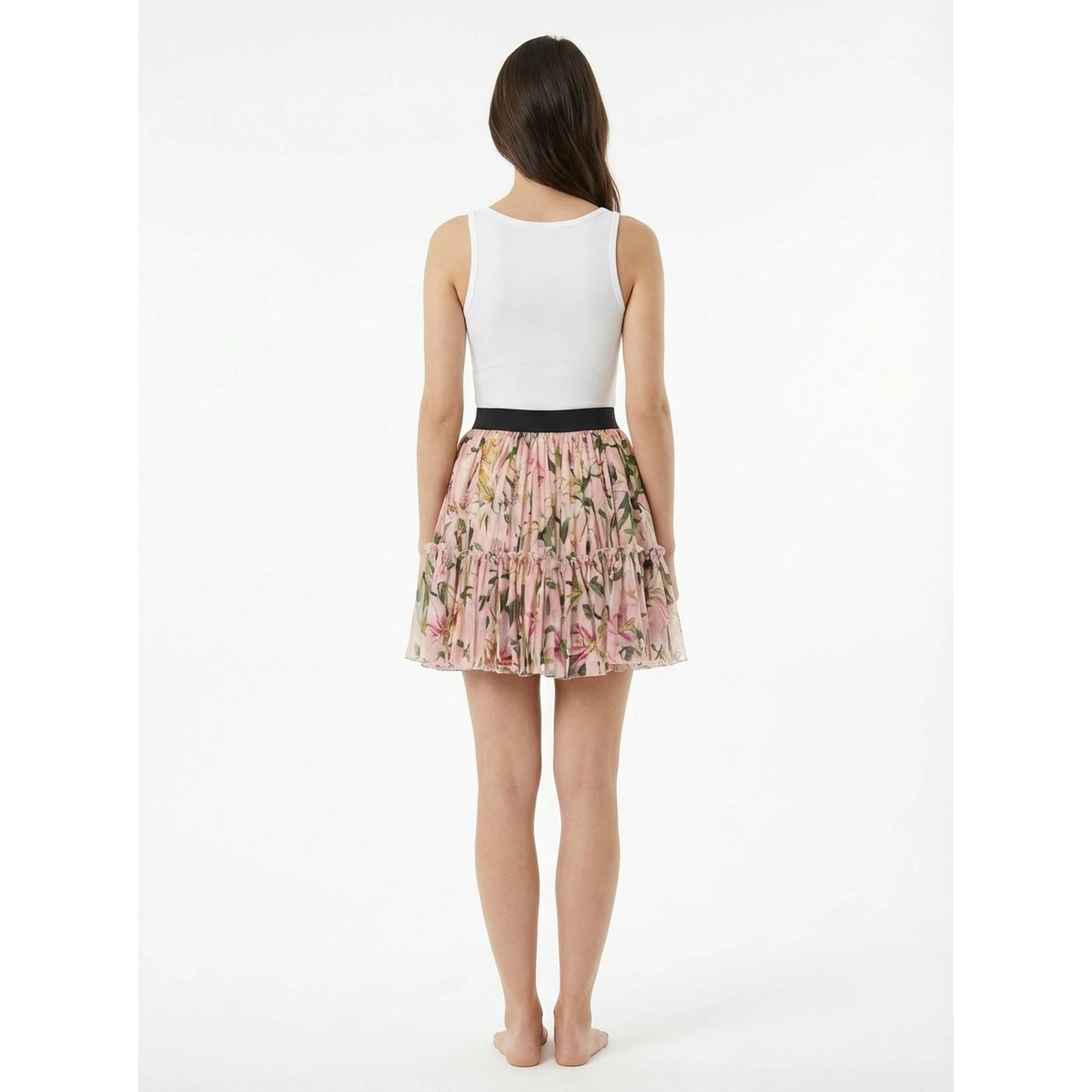 Multicolor Silk Mini Skirt