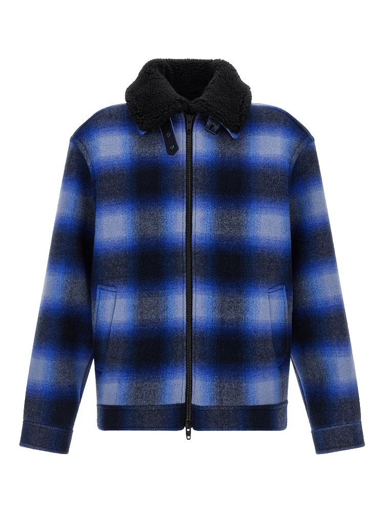 Blue Virgin Wool Bomber