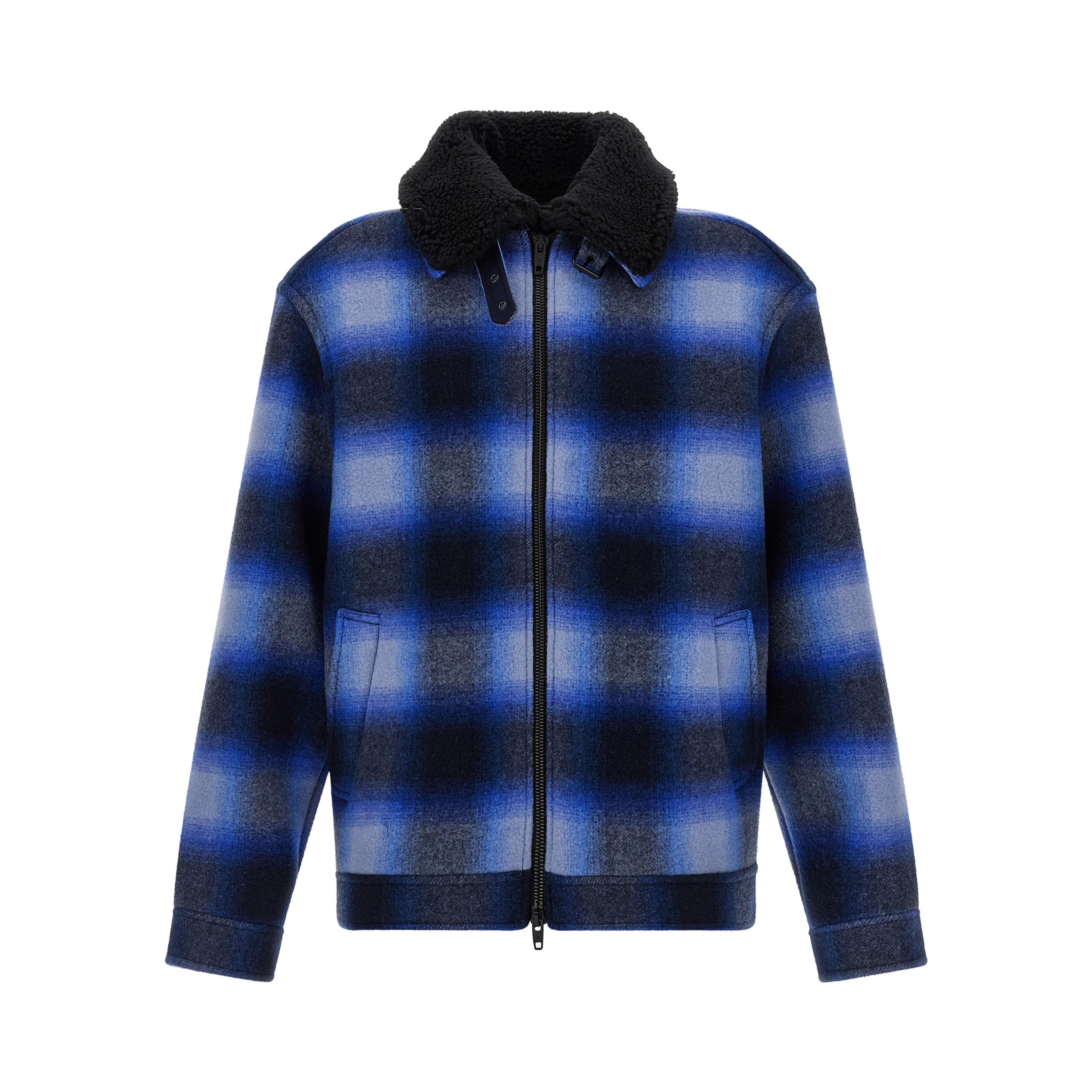 Blue Virgin Wool Bomber
