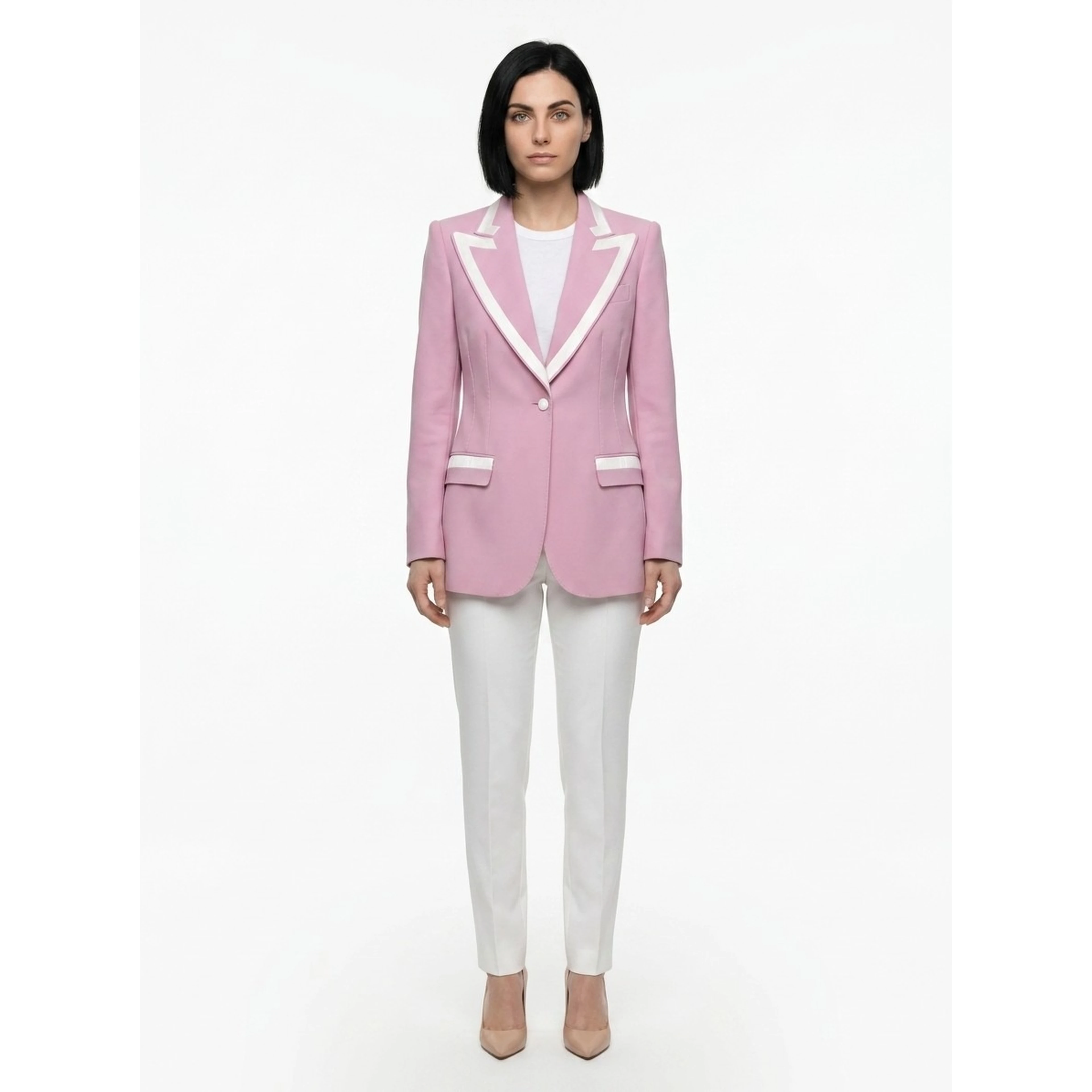 Pink Elastane Blazer