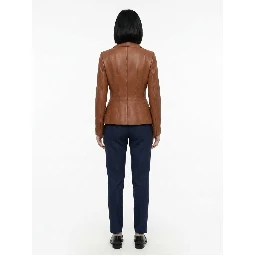 Brown Calfskin Leather Jacket