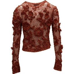 Rust Crochet Floral Top
