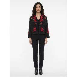Black Cotton Full-Length Jacket