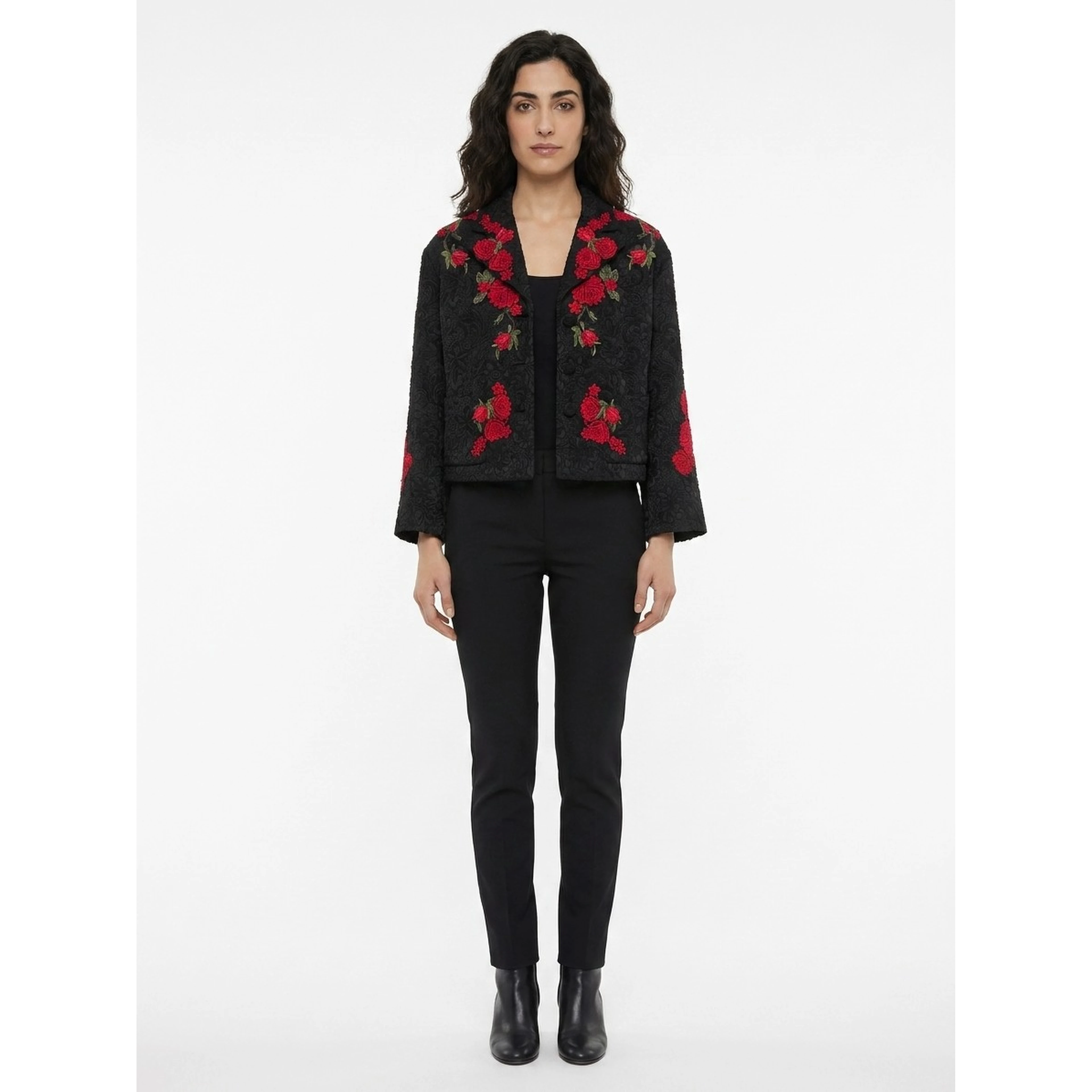 Black Cotton Full-Length Jacket