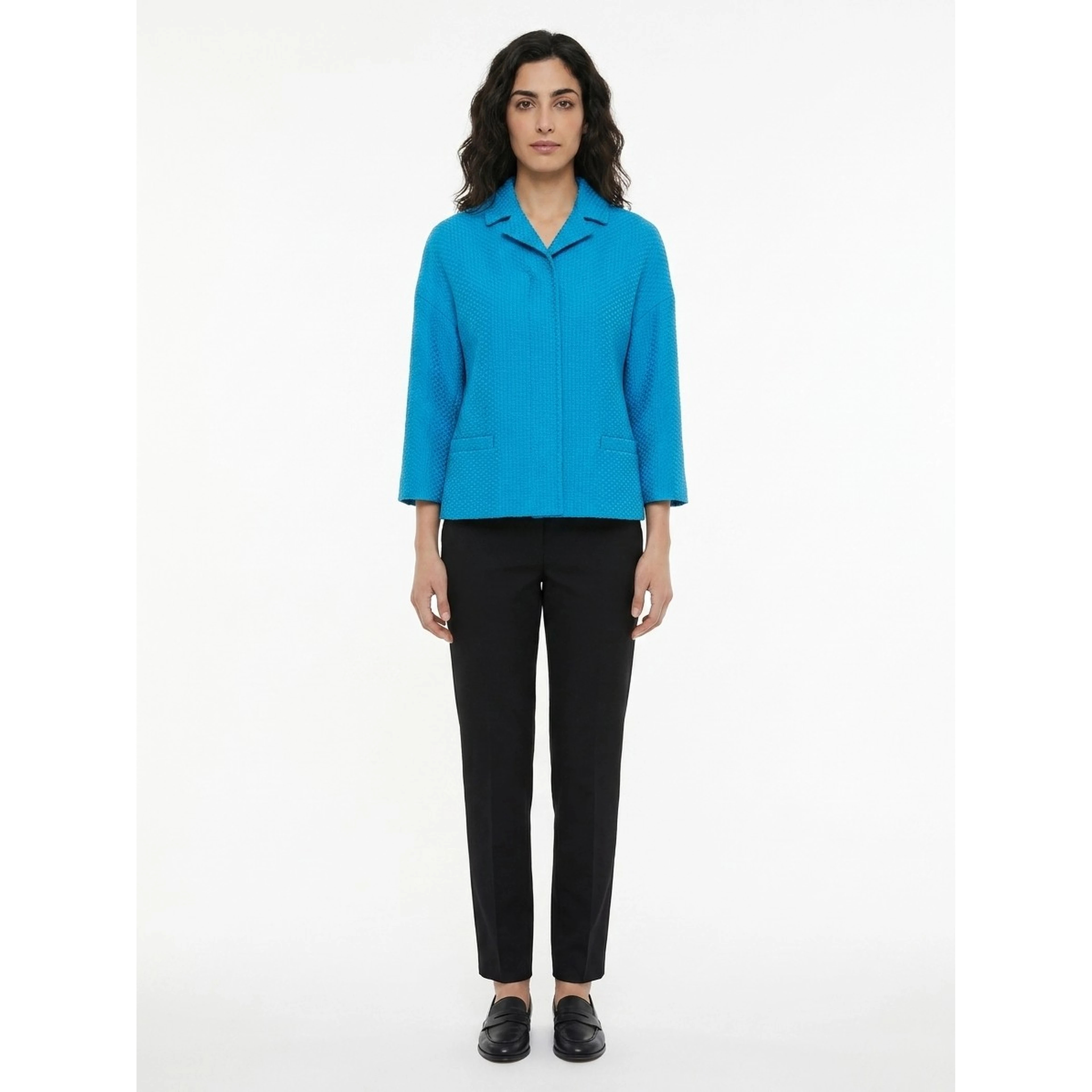 Turquoise Cotton Shell Jacket