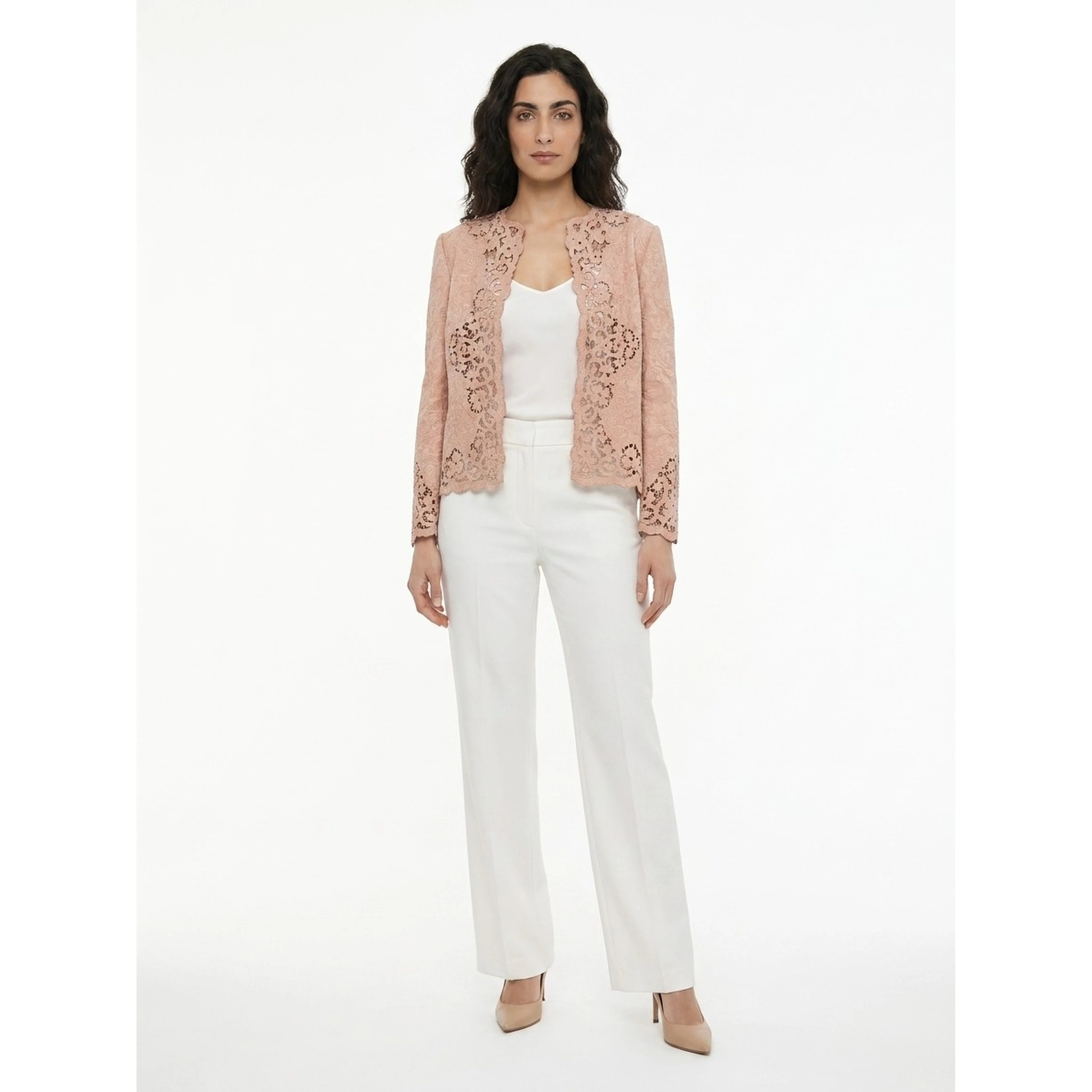 Beige Acetate Shell Jacket