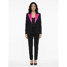 Black Elastane Two-Piece Suit