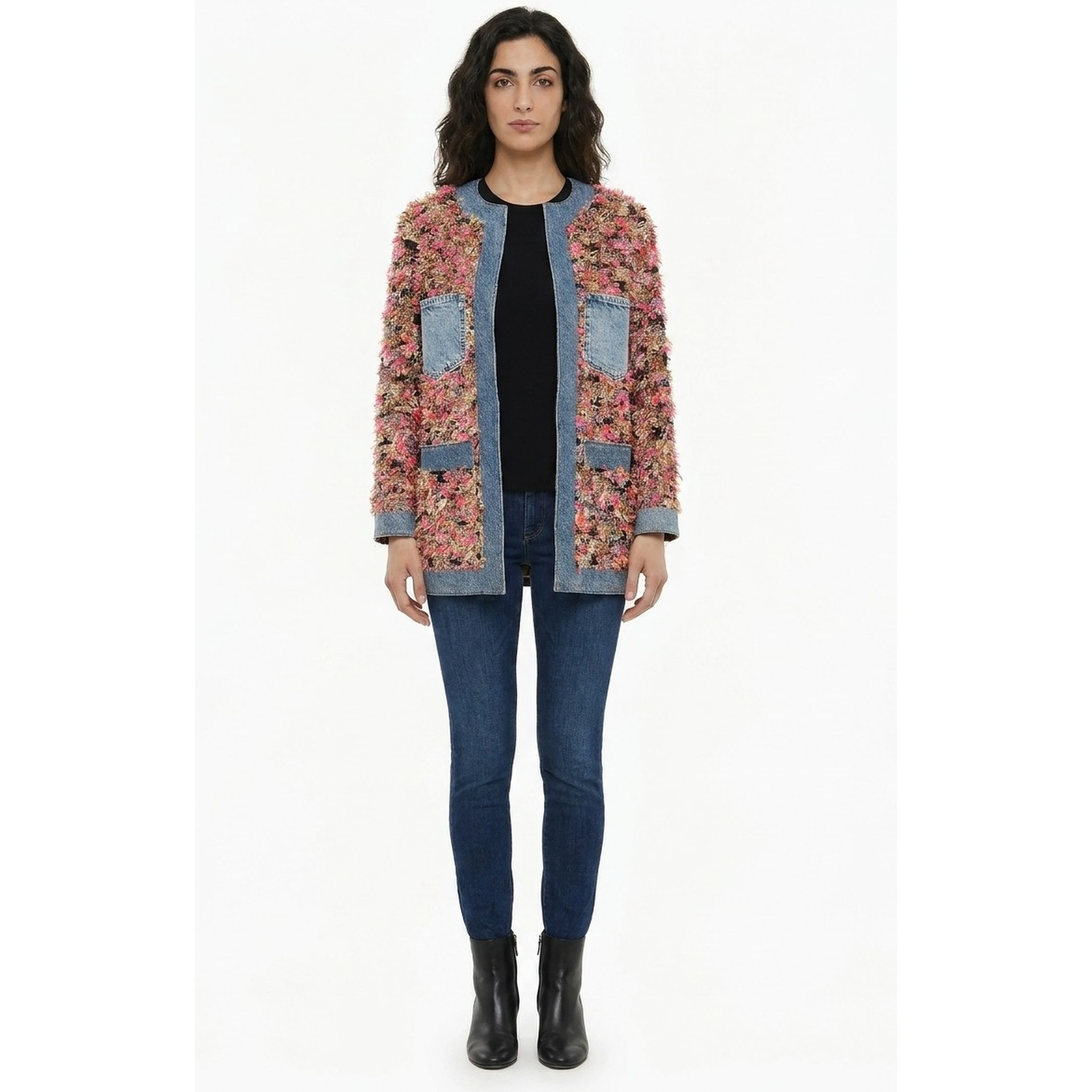 Multicolor Polyester Biker Jacket