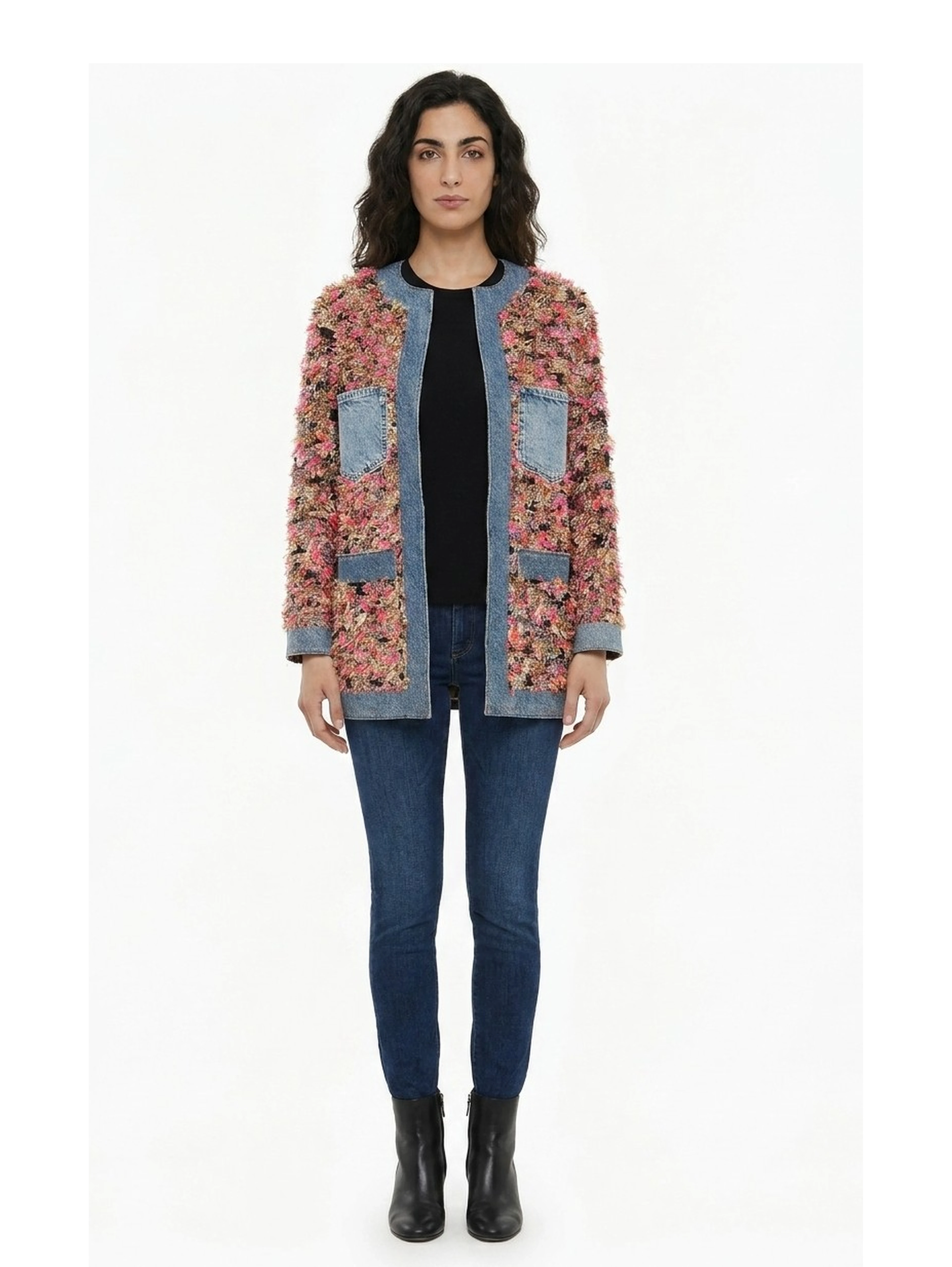 Multicolor Polyester Biker Jacket