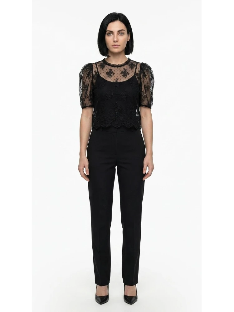 Black Nylon Blouse