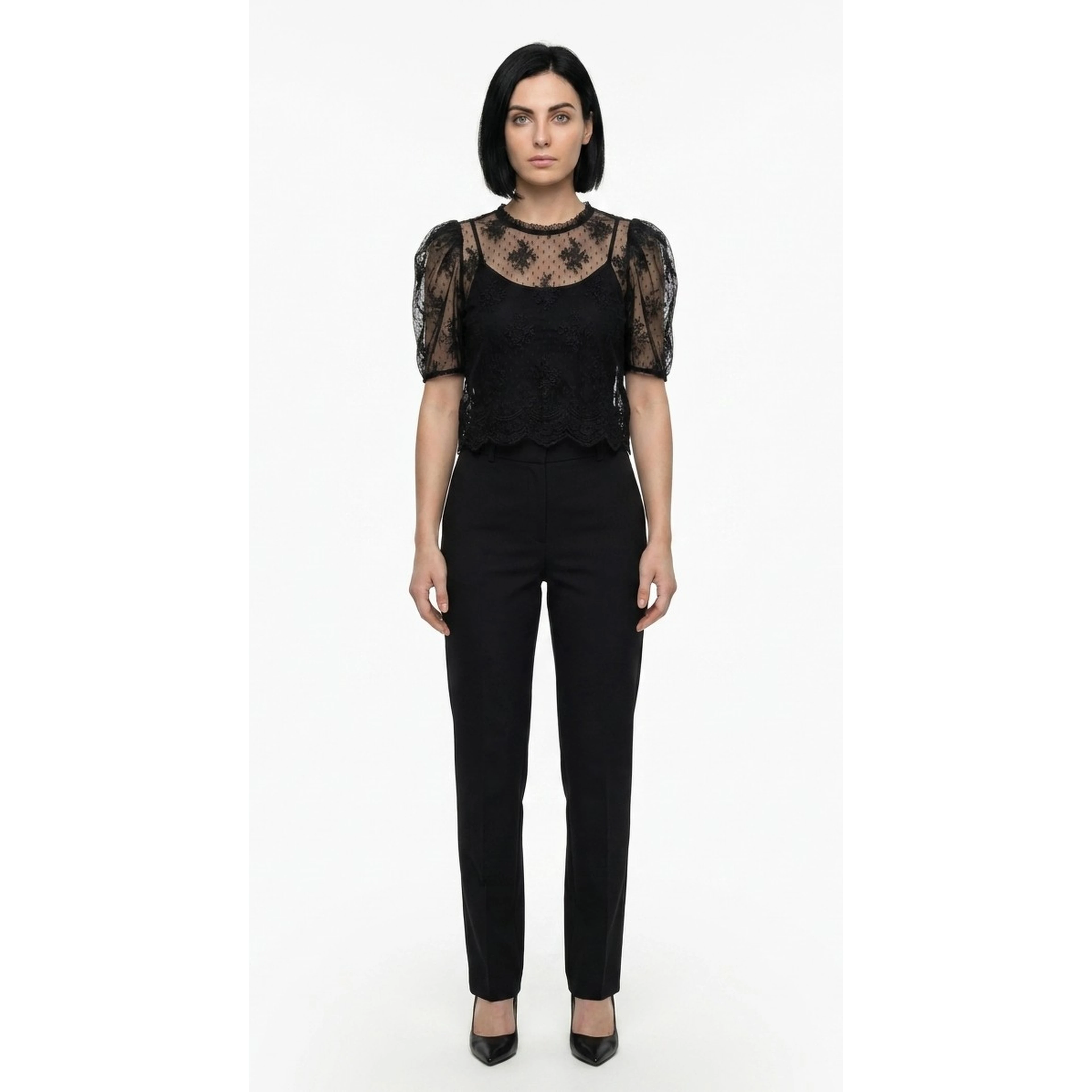 Black Nylon Blouse