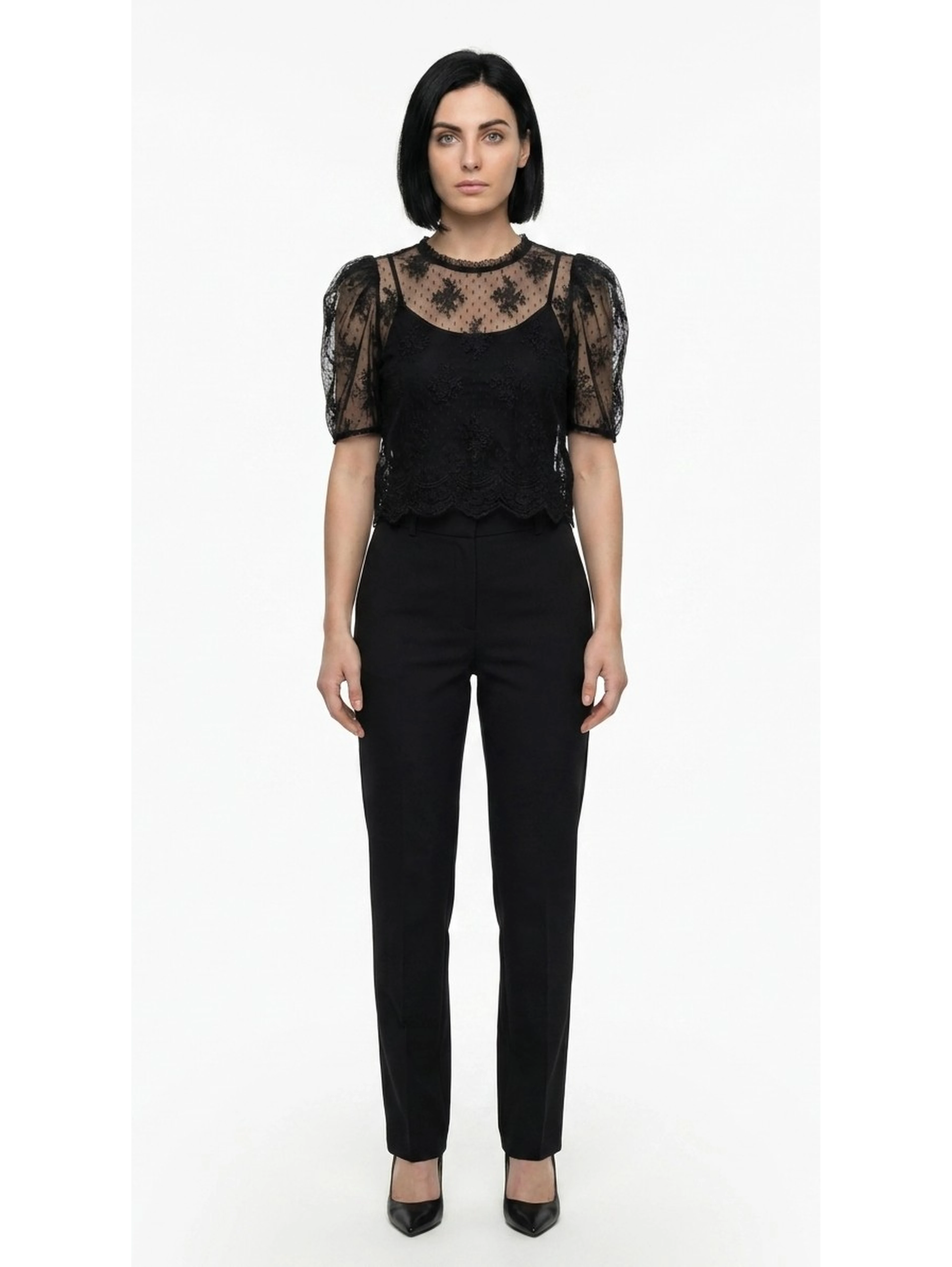 Black Nylon Blouse