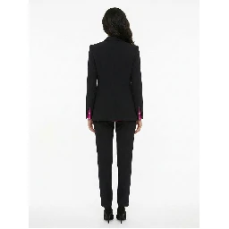 Black Elastane Two-Piece Suit