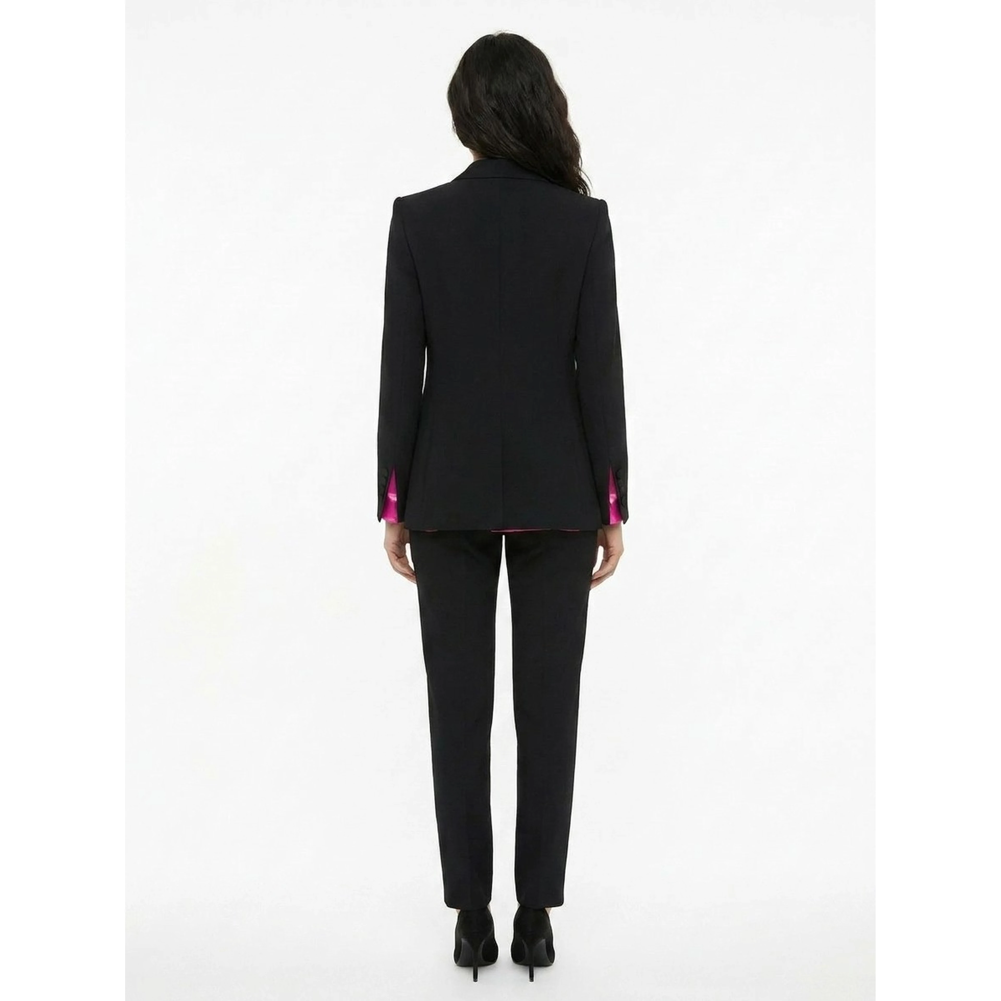 Black Elastane Two-Piece Suit