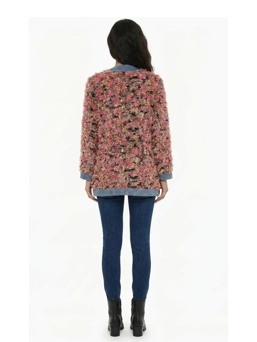Multicolor Polyester Biker Jacket