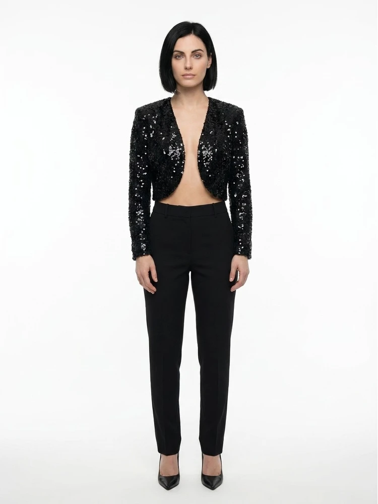 Black Polyester Biker Jacket