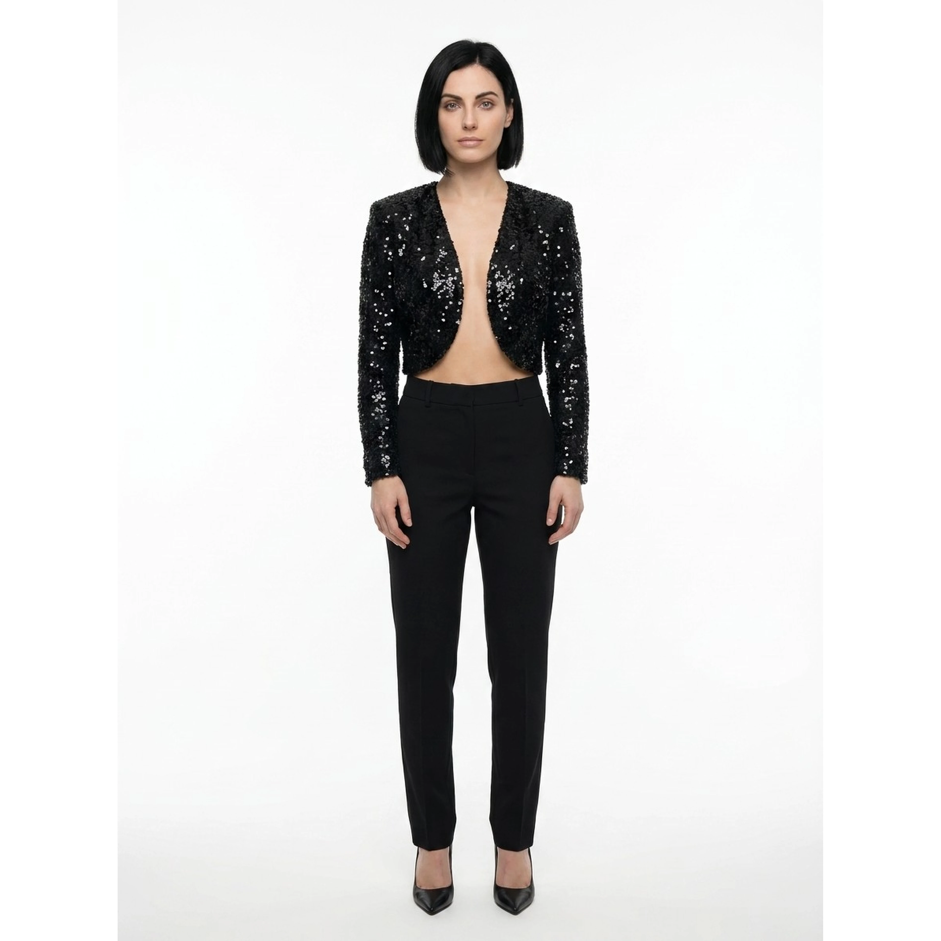 Black Polyester Biker Jacket