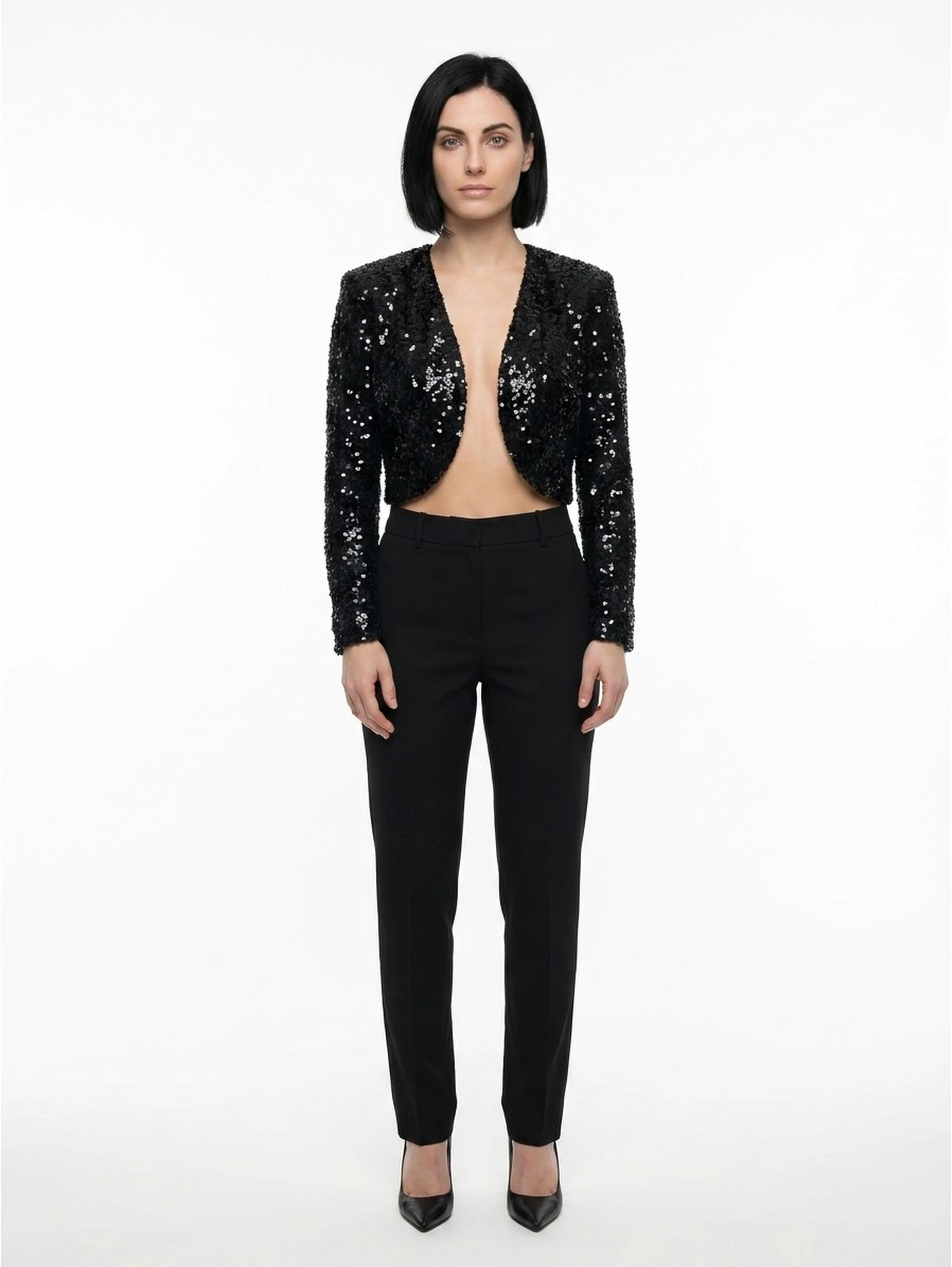 Black Polyester Biker Jacket