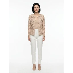 Beige Cotton Sleeveless Jacket