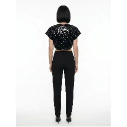 Black Polyester Biker Jacket