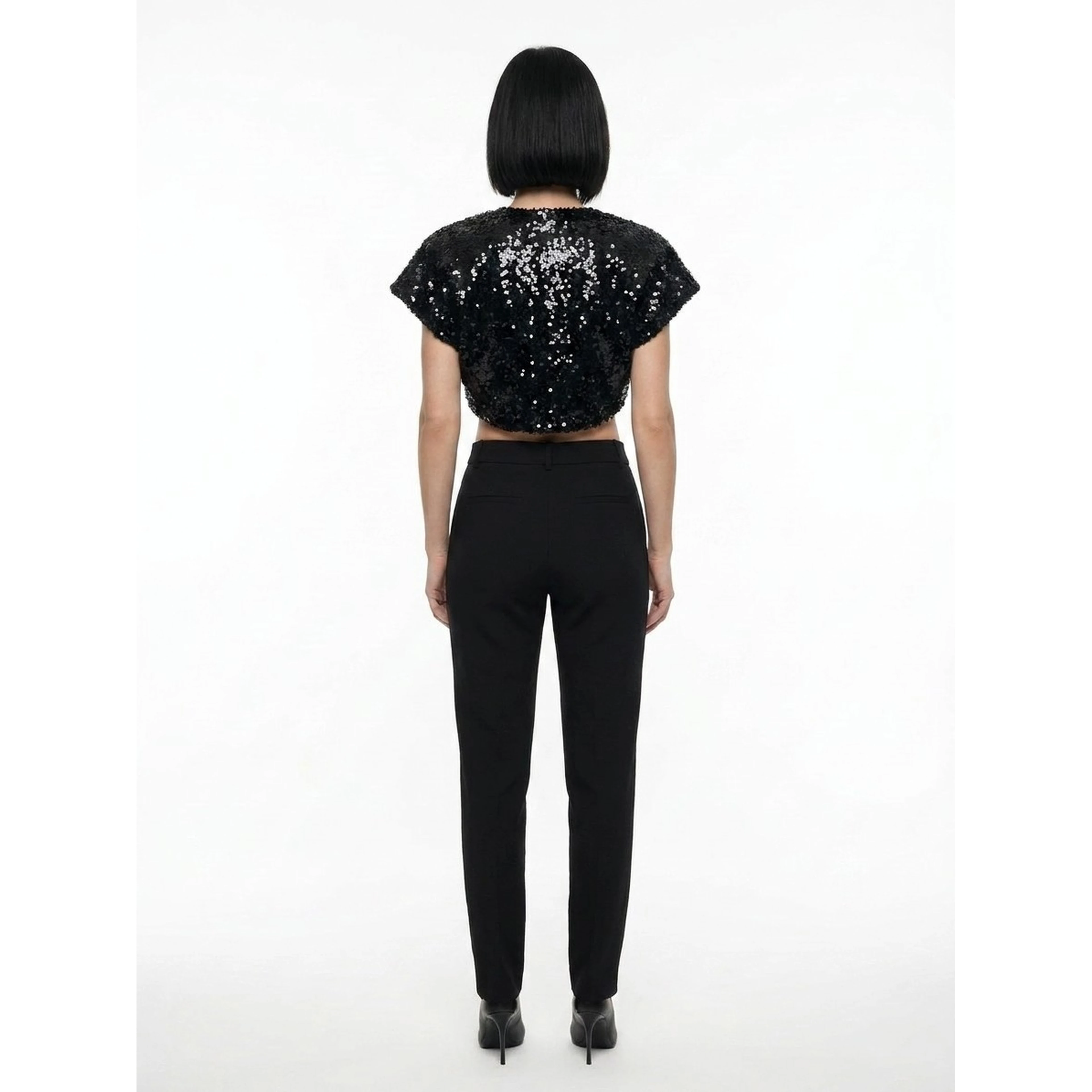 Black Polyester Biker Jacket